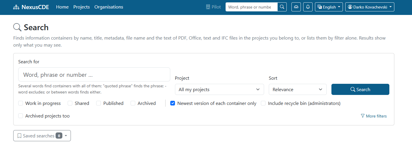 Nexus CDE document search