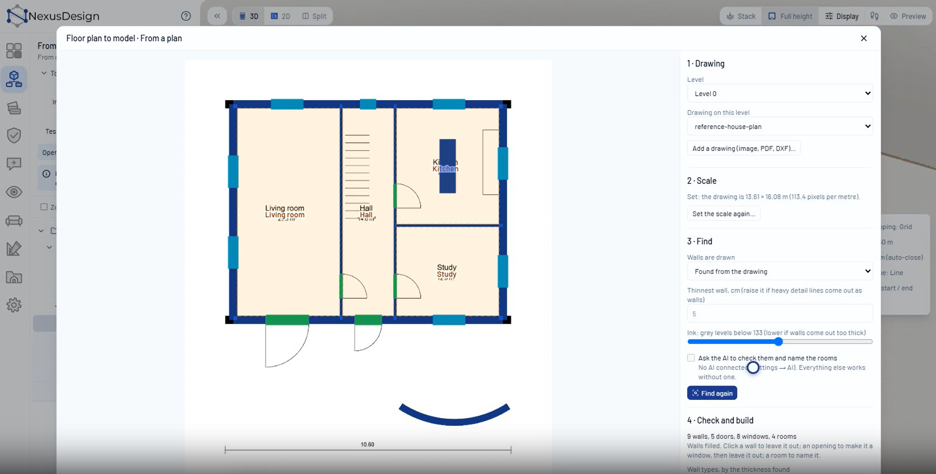 Nexus Design: From floor plan to model