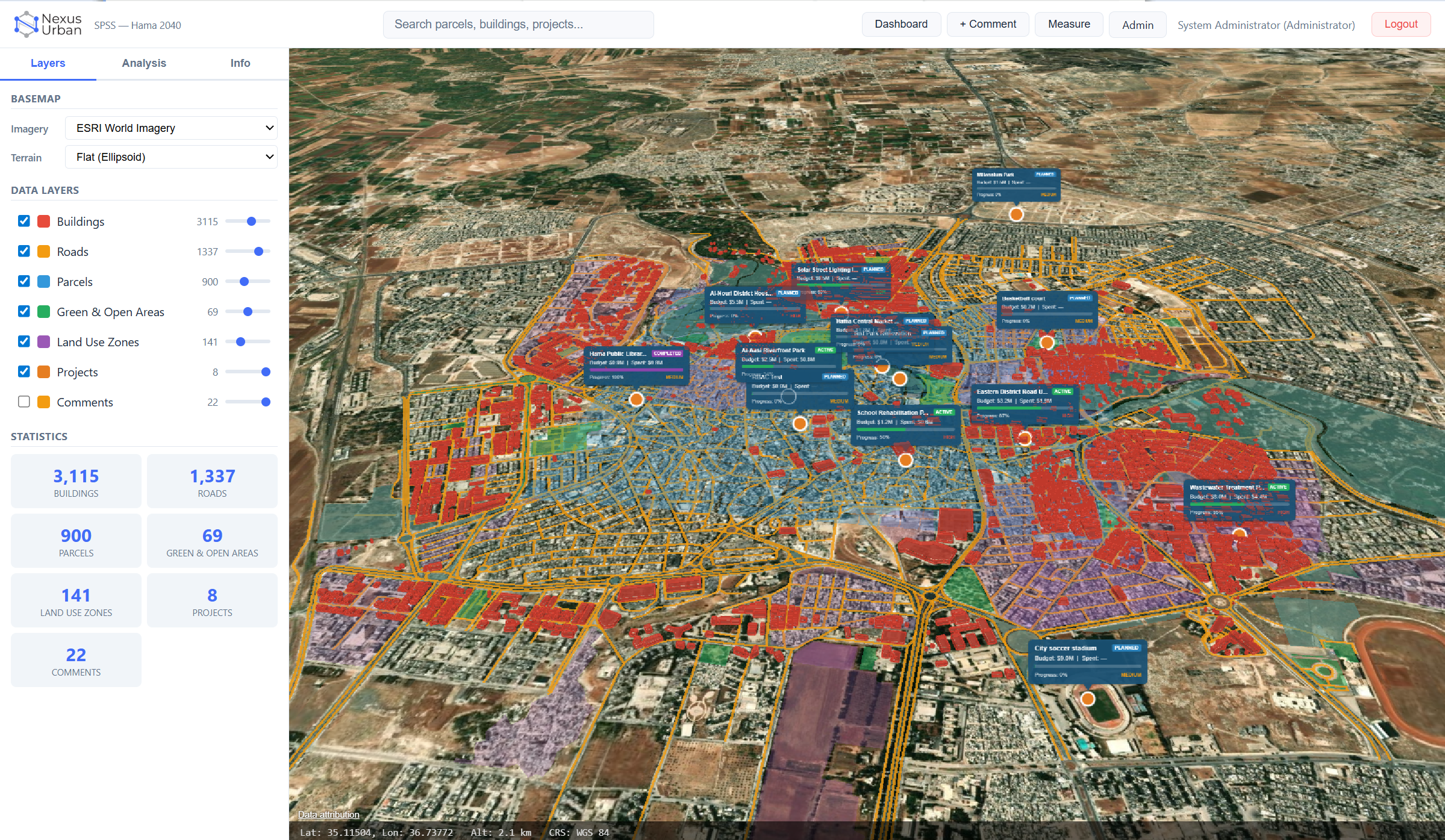 Nexus Urban — 3D GIS Viewer